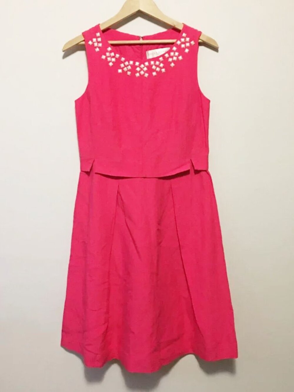 Edina Ronay Miami Pink Linen Blend Seashell A-Line Dress S